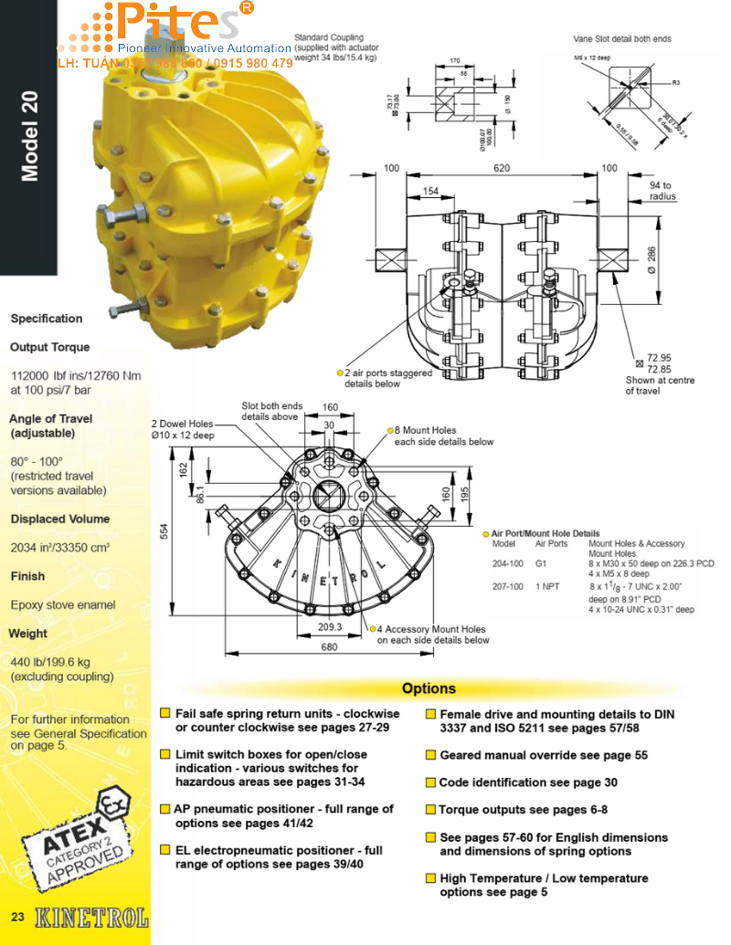 Thiết bị truyền động Kinetrol Model 20